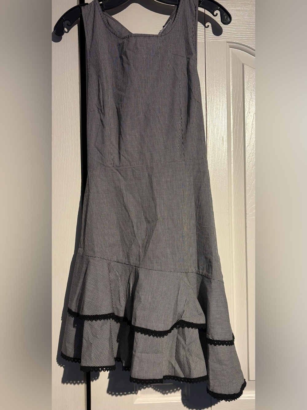 BB Dakota Black and White Gingham Ruffle-Hem A-Line Skirt